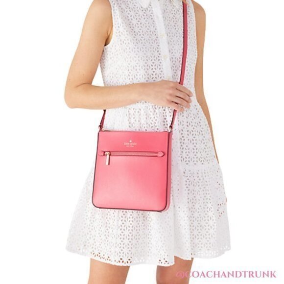 KATE SPADE Saffiano Leather Sadie North South Crossbody Bikini Pink NWT - Picture 6 of 9
